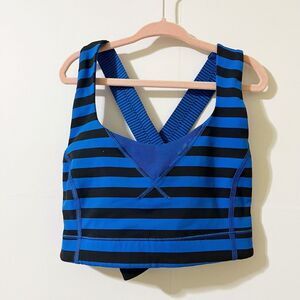 Lululemon Size 4 Blue Cross Back Sports Bra Athletic Workout